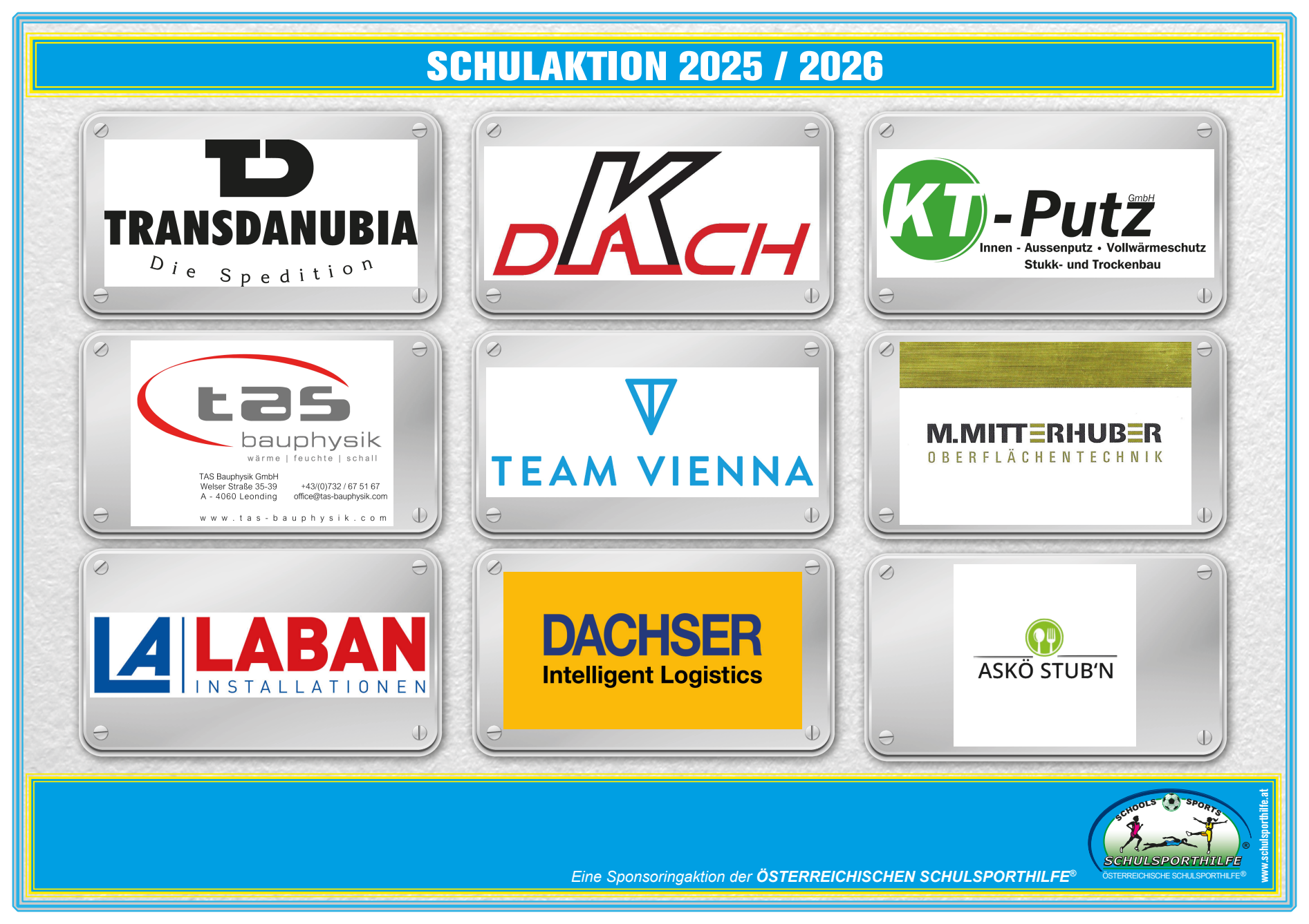 Logos der SponsorInnen der Schulaktion 2025/26